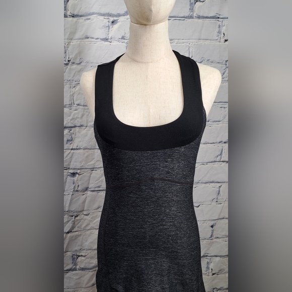 lululemon athletica Women's Tank  Top Mesh Back Black Gray Yoga Size 6 US - - Picture 5 of 13